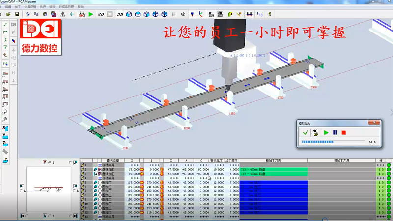 德力數控軟件模擬加工
